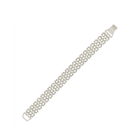 SILVER THIN CHAIN .5” WATCH STYLE CLOSURE BRACELET