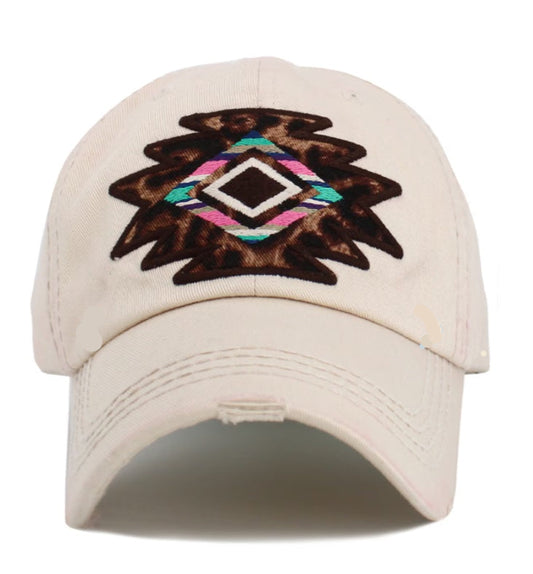 LEOPARD MOSAIC WESTERN AZTEC PATTERN VINTAGE BALLCAP