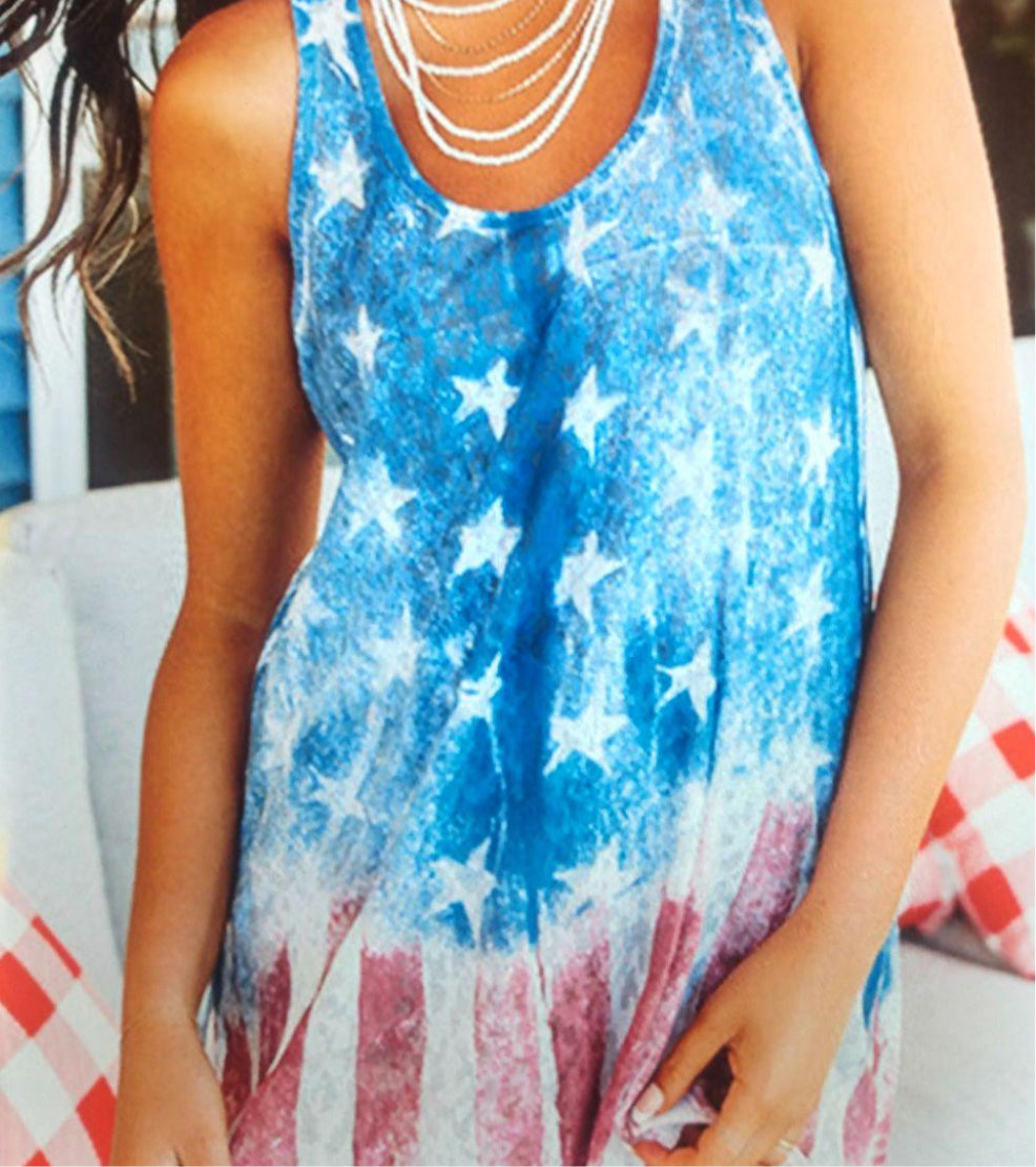 AMERICAN FLAG ULTRA-COMFORT RELAXED FLOWING FIT TANK TOP