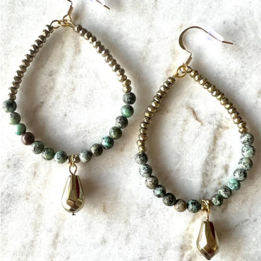 HANDMADE LARISSA EARRINGS IN AFRICAN TURQUOISE