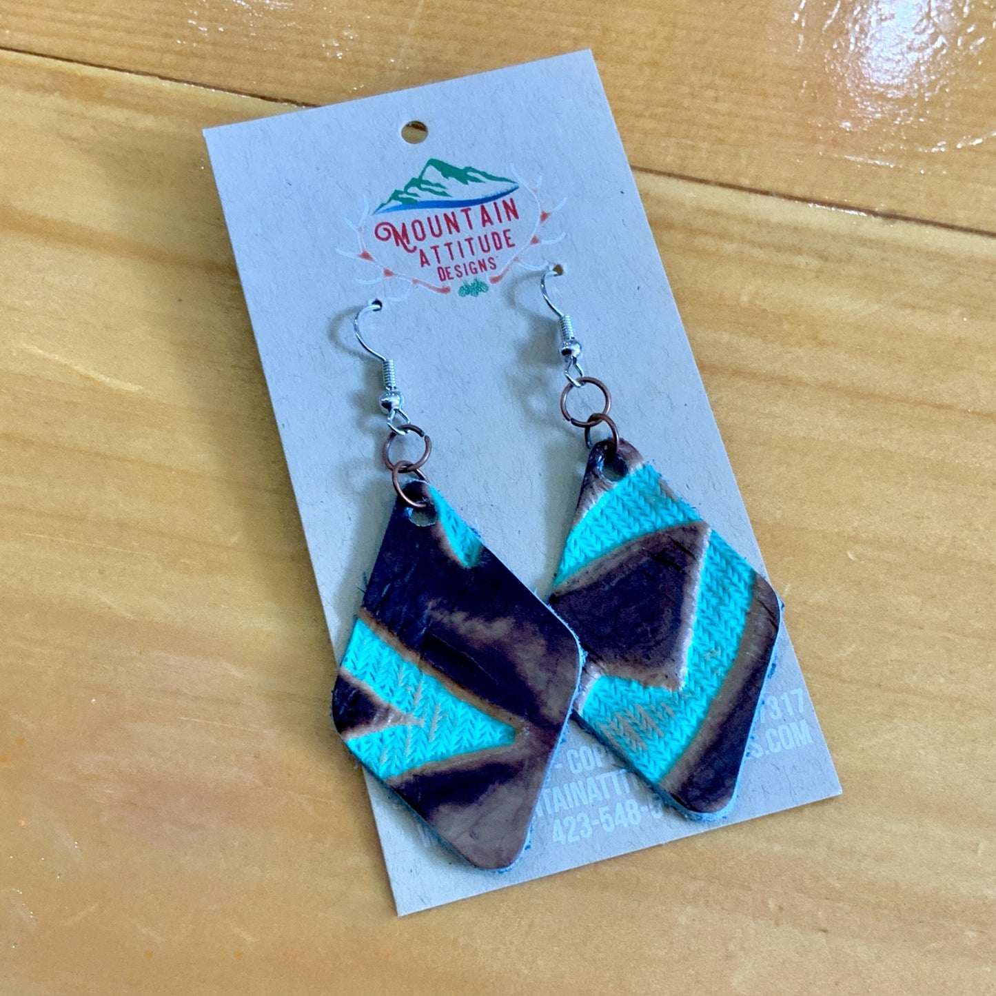 "CHLOE" HANDMADE LEATHER EMBOSSED EARRINGS by MOUNTAIN ATTITUDE DESIGNS™