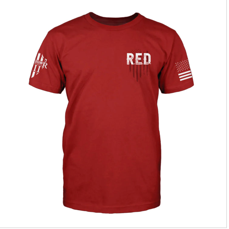 REMEMBER EVERYONE DEPLOYED RED SHORT SLEEVE T-SHIRT by WARRIOR 12
