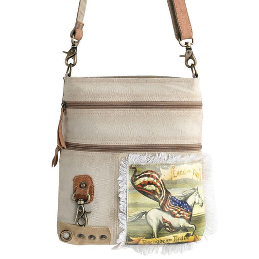 AMERICAN HORSE CANVAS CROSSBODY HANDBAG