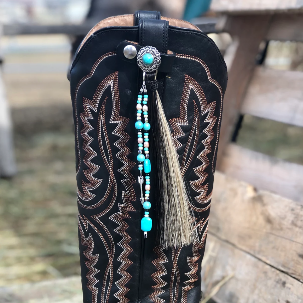 HANDCRAFTED HORSEHAIR BOOT TASSEL WITH BEADS