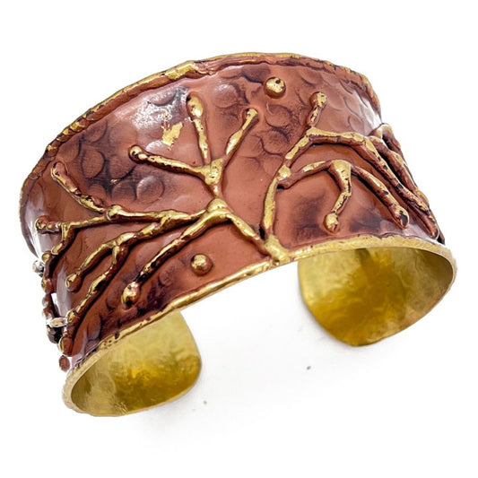 HANDCRAFTED COPPER PATINA CUFF-BROWN BRANCHES by ANJU JEWELRY®