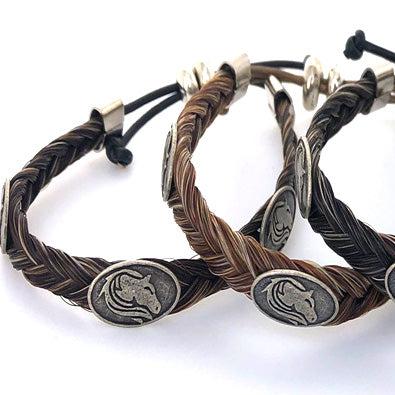 JAMES BOND HORSE HAIR BRACELET WITH HORSE CONCHOS