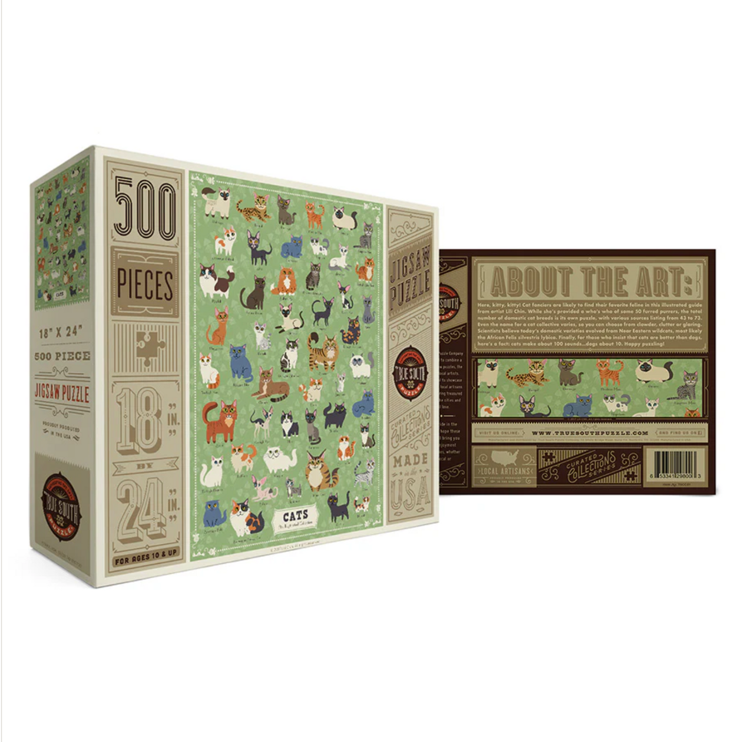 CATS! 500-PIECE PUZZLE by TRUE SOUTH PUZZLE CO.®