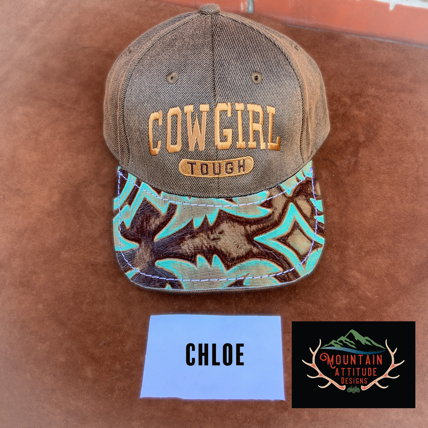 COWGIRL TOUGH HAT COLLECTION - COWHIDE/EMBOSSED LEATHER BRIMS WESTERN WEAR