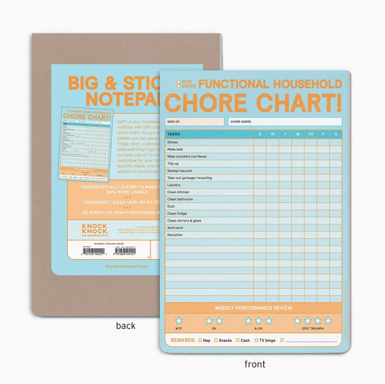 CHORE CHART IG & STICKY NOTEPADS - FUN - FAMILY