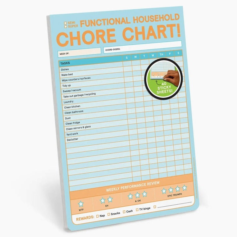 CHORE CHART IG & STICKY NOTEPADS - FUN - FAMILY