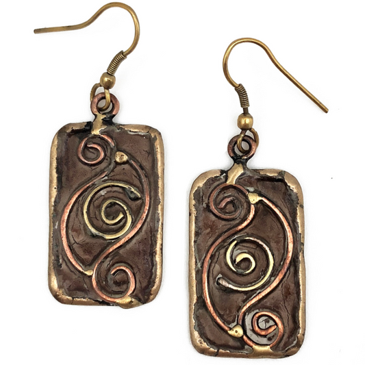 ARTISAN CRAFTED COPPER PATINA EARRINGS by ANJU JEWELRY®