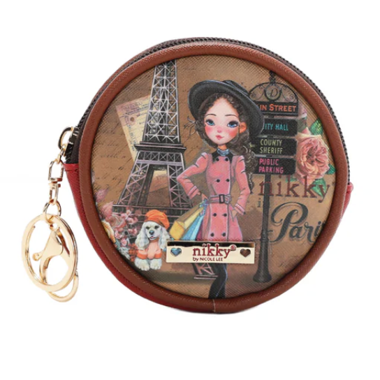 EMILY GOES PARIS ROUND COINPURSE KEYCHAIN by NIKKY®