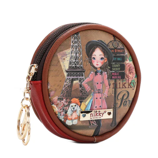 EMILY GOES PARIS ROUND COINPURSE KEYCHAIN by NIKKY®