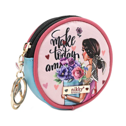 FLOWER DAY ROUND COINPURSE KEYCHAIN by NIKKY®