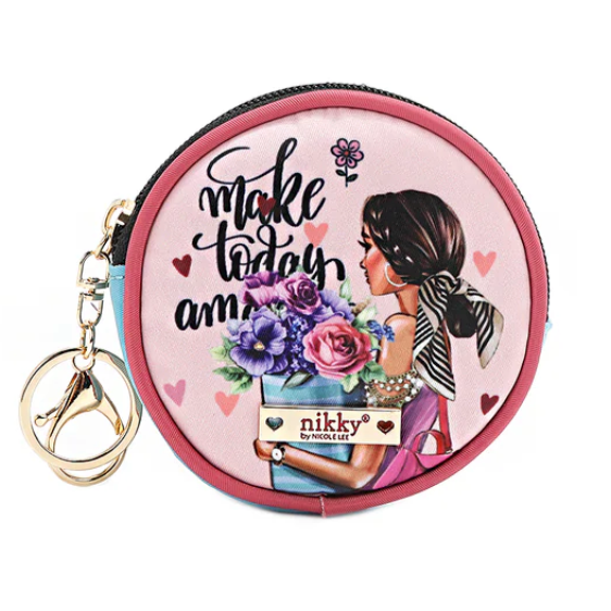 FLOWER DAY ROUND COINPURSE KEYCHAIN by NIKKY®