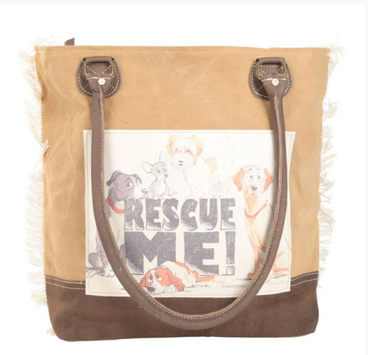 RESCUE ME TWO TONE CANVAS TOTE