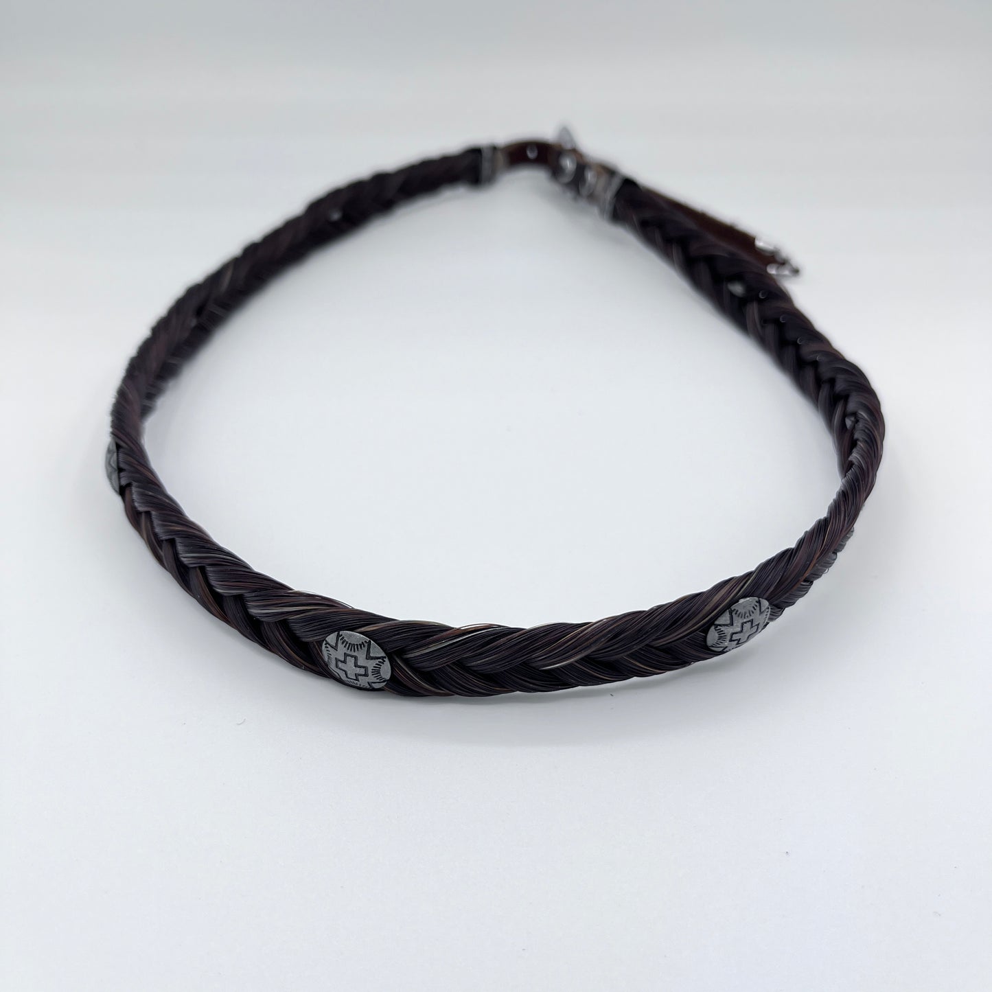 HANDCRAFTED HORSEHAIR CROSS HATBAND