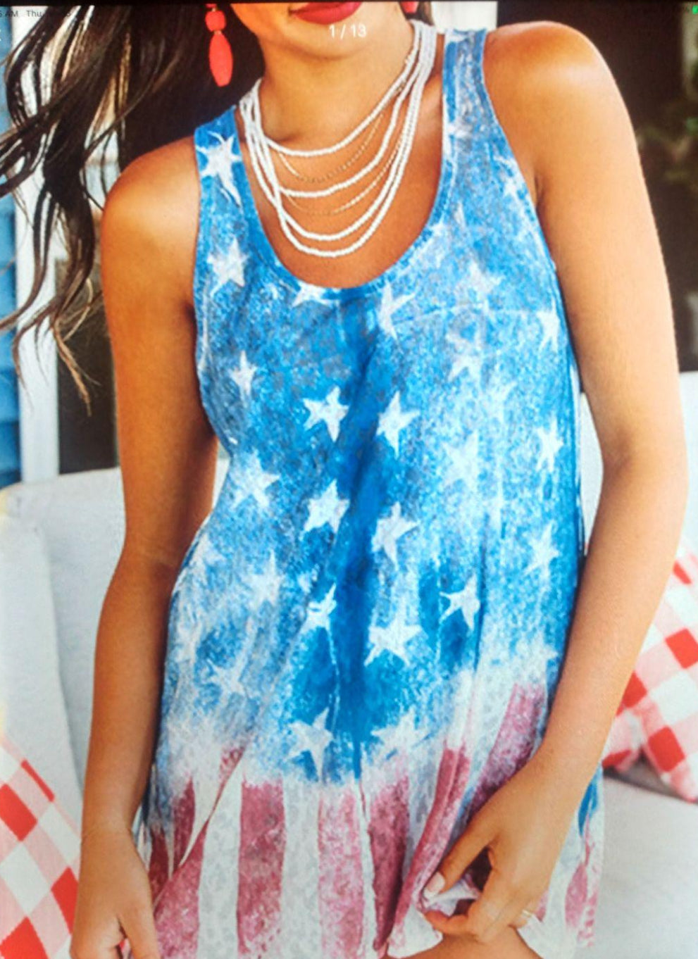 AMERICAN FLAG ULTRA-COMFORT RELAXED FLOWING FIT TANK TOP