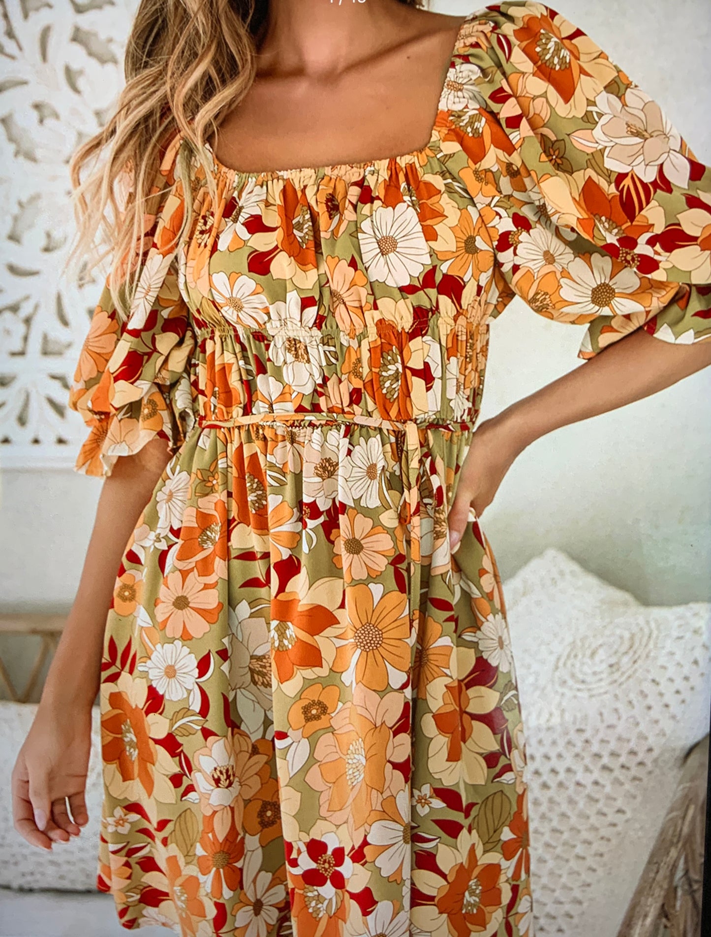 SUMMER & FALL BOHO CHIC FLORAL PRINT DRESS