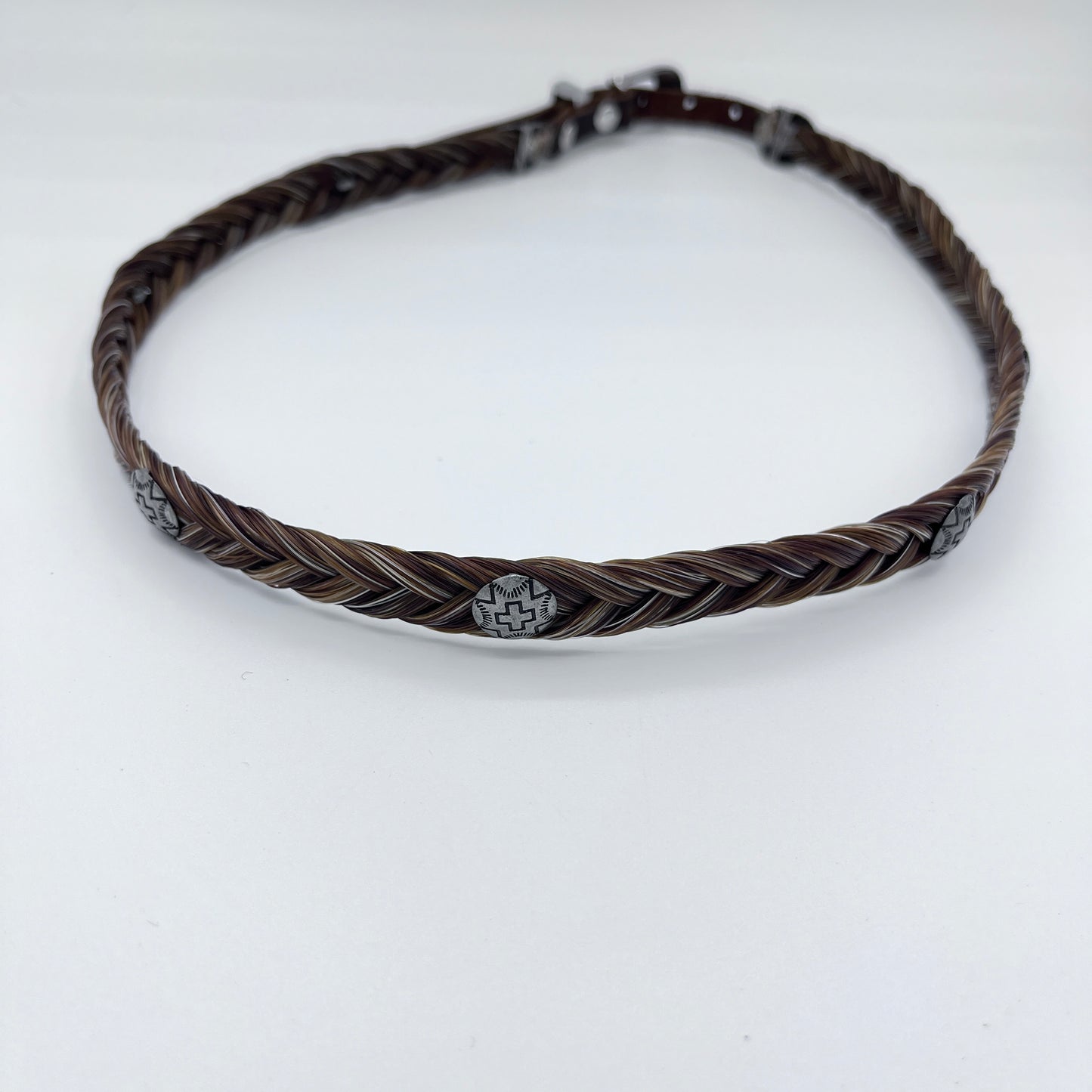 HANDCRAFTED HORSEHAIR CROSS HATBAND