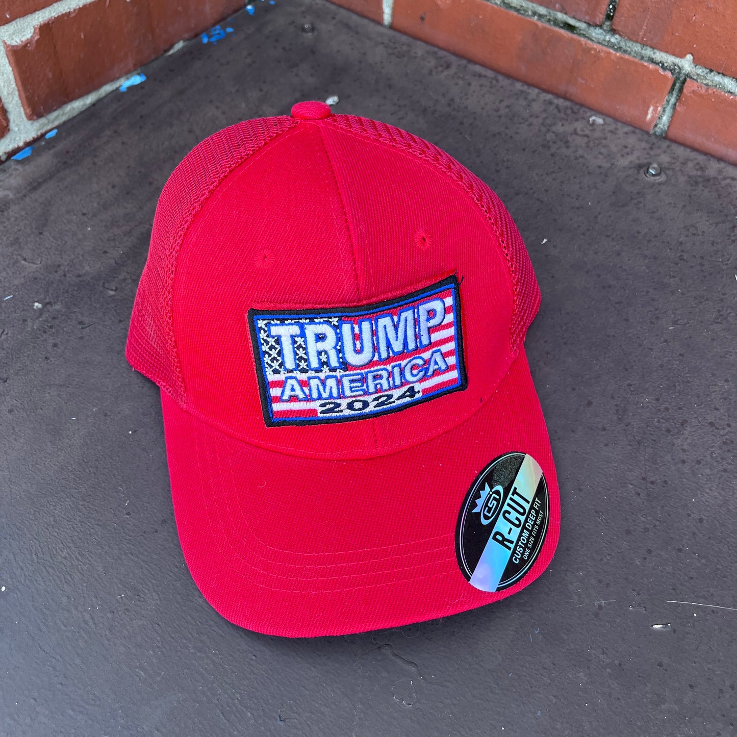 USA PATCH HAT WITH TRUMP 2024 PATCH