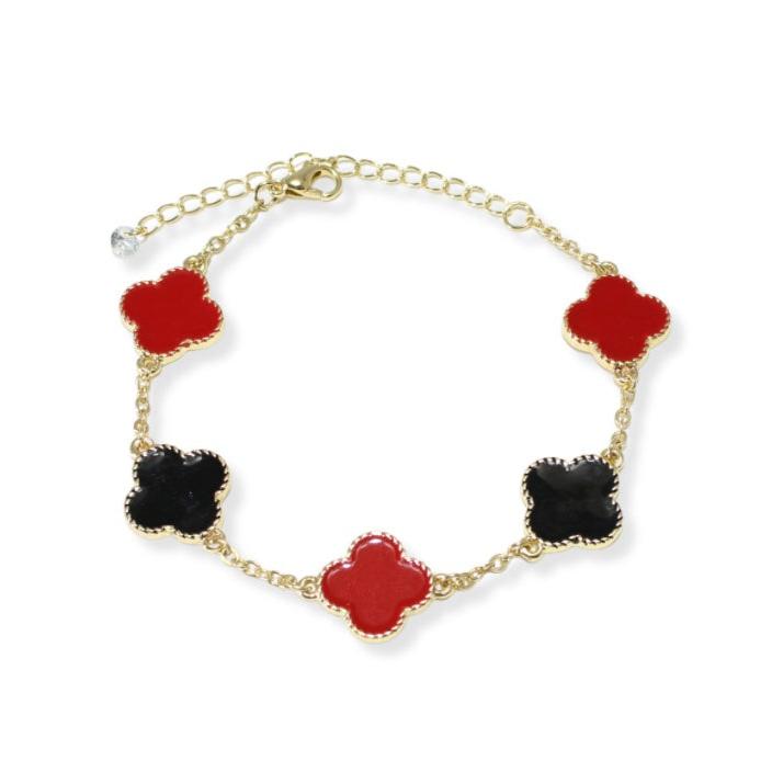 GAME DAY STATION ENAMEL CLOVER BRACELETY