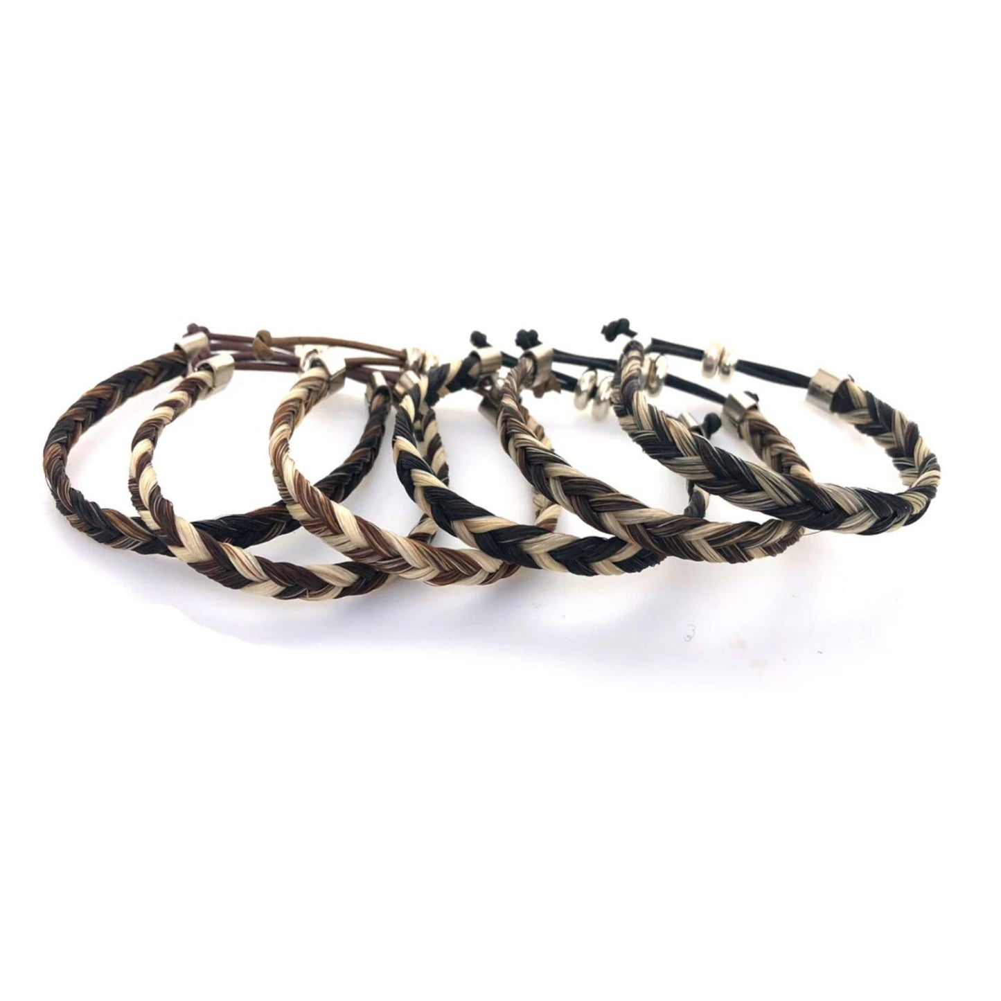 HANDCRAFTED GENUINE BRAIDED HORSEHAIR MIXED ADJUSTABLE BRACELET