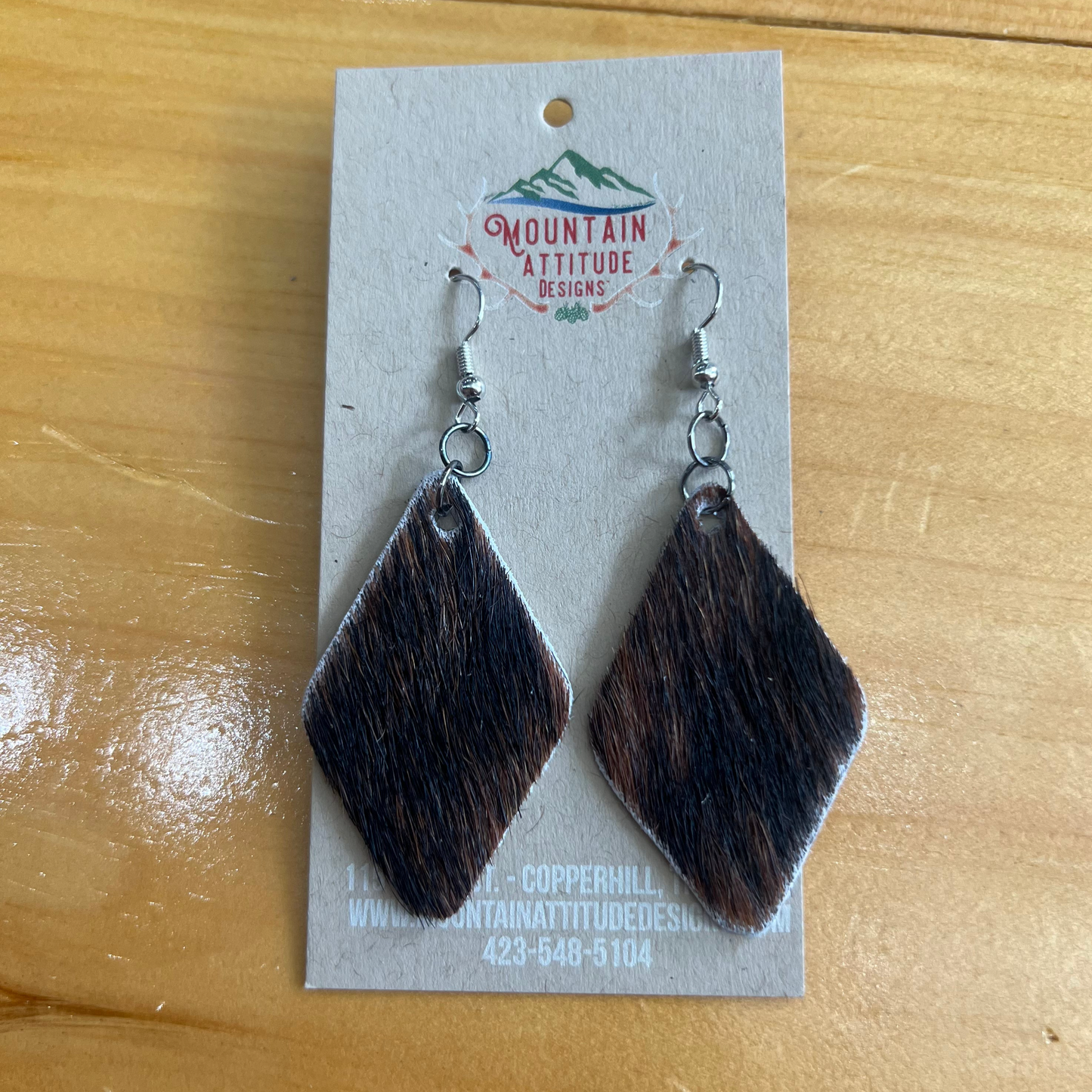 "ANNIE OAKLEY" HANDMADE COWHIDE EARRINGS by MOUNTAIN ATTITUDE DESIGNS™