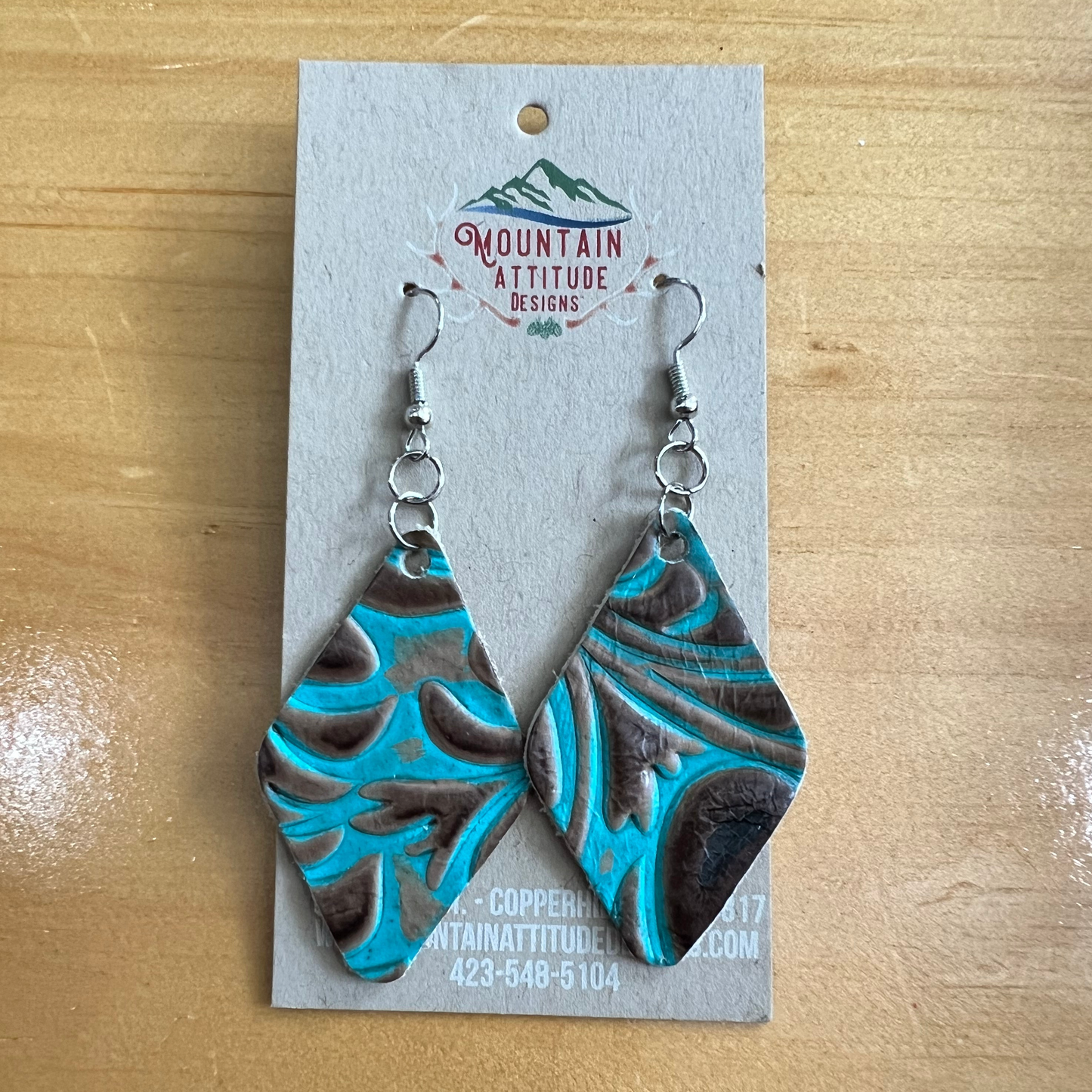 "APPALACHIAN" HANDMADE EMBOSSED LEATHER EARRINGS by MOUNTAIN ATTITUDE DESIGNS™