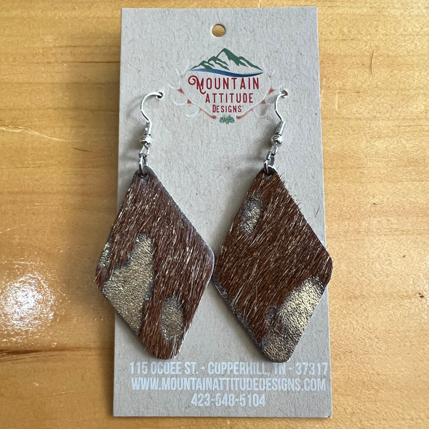 "DALLAS" HANDMADE COWHIDE EARRINGS by MOUNTAIN ATTITUDE DESIGNS™