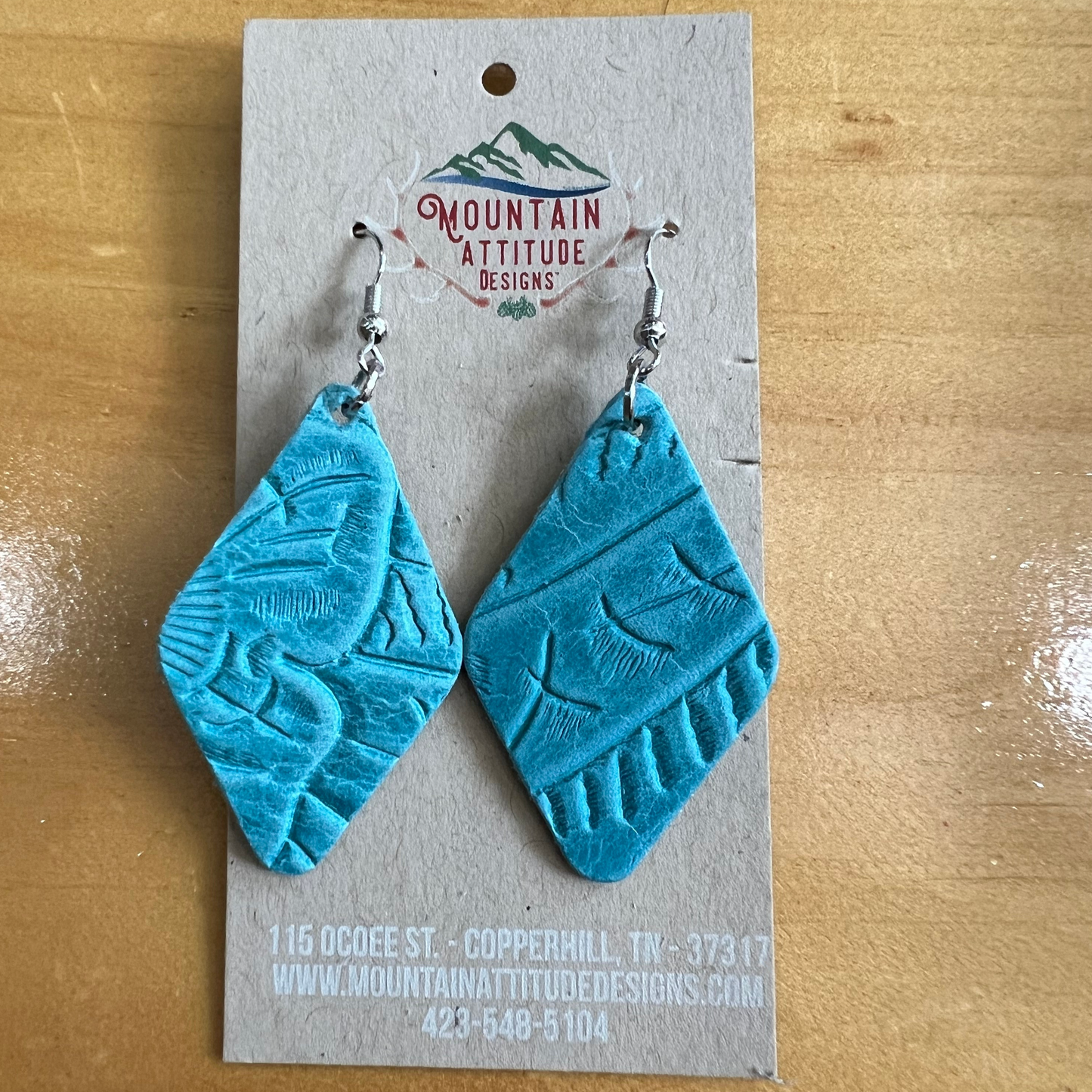 "HANNAH" HANDMADE EMBOSSED LEATHER EARRINGS by MOUNTAIN ATTITUDE DESIGNS™