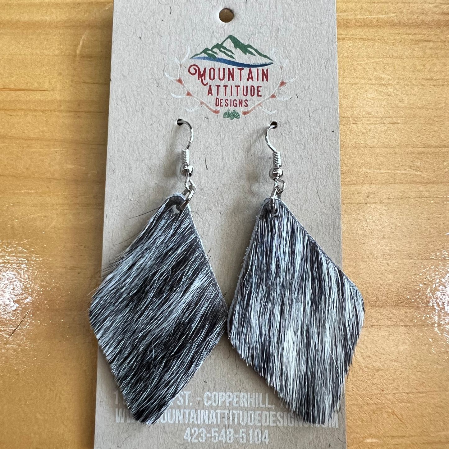 "TABITHA" HANDMADE COWHIDE EARRINGS by MOUNTAIN ATTITUDE DESIGNS™