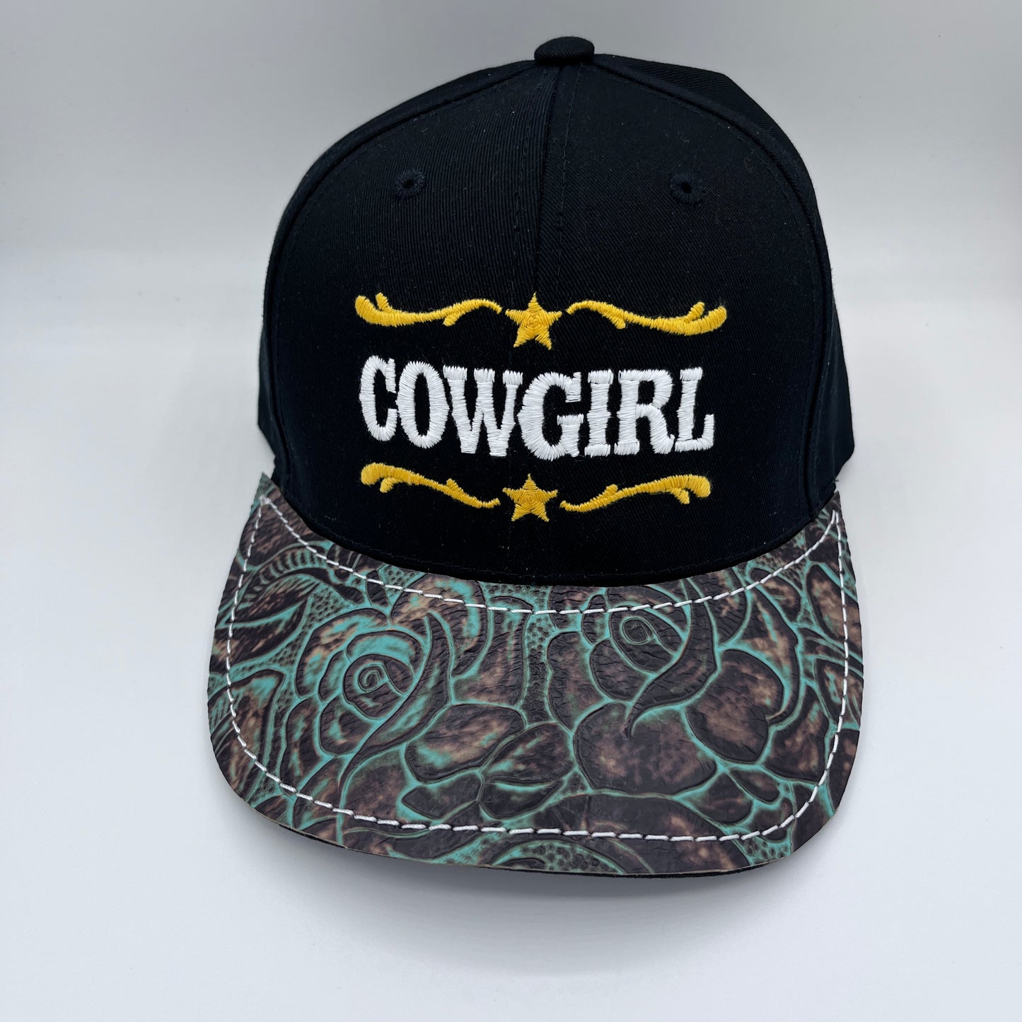 "COWGIRL" BALLCAP with SIERRA EMBOSSED LEATHER