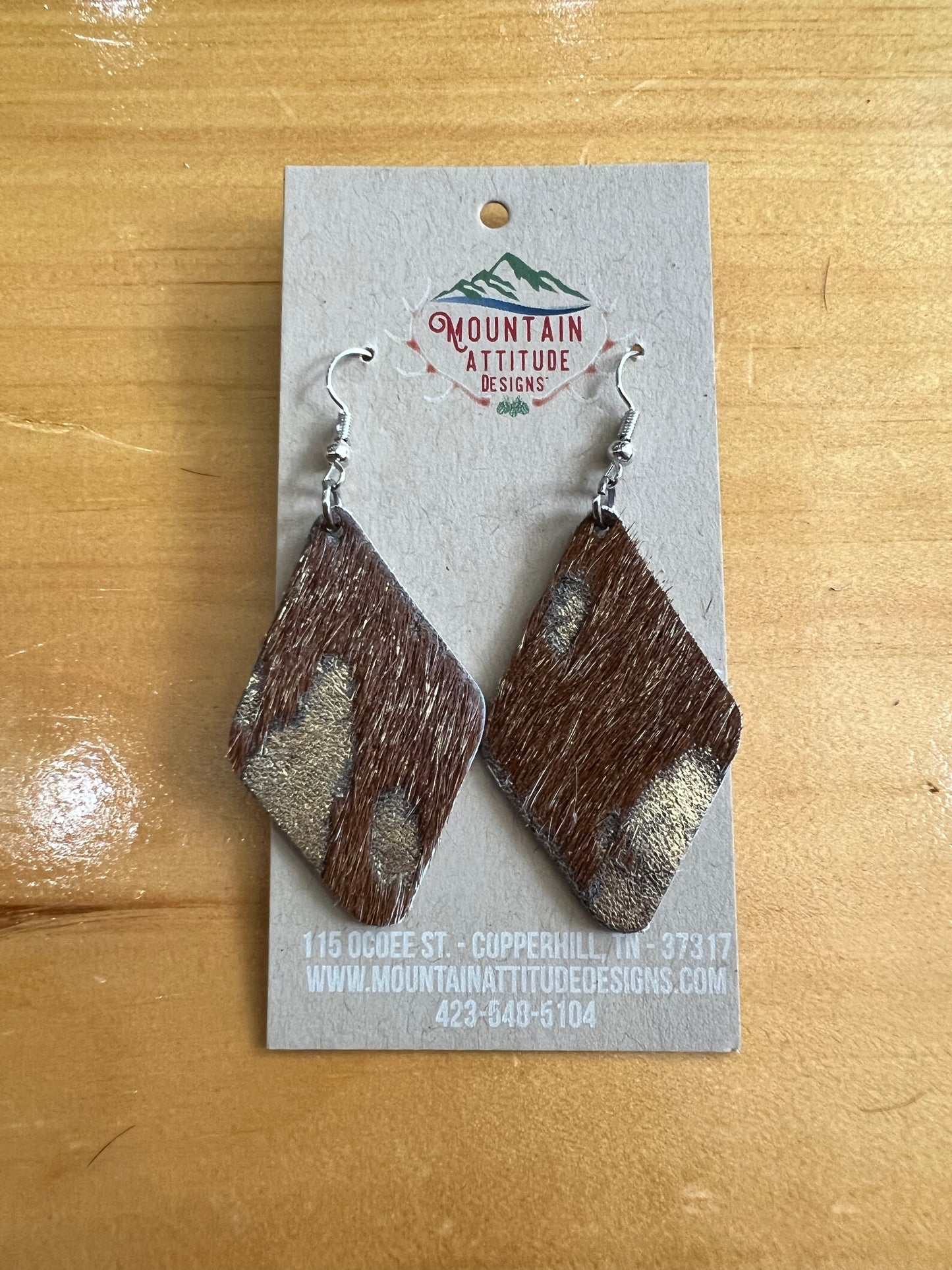 "DALLAS" HANDMADE COWHIDE EARRINGS by MOUNTAIN ATTITUDE DESIGNS™