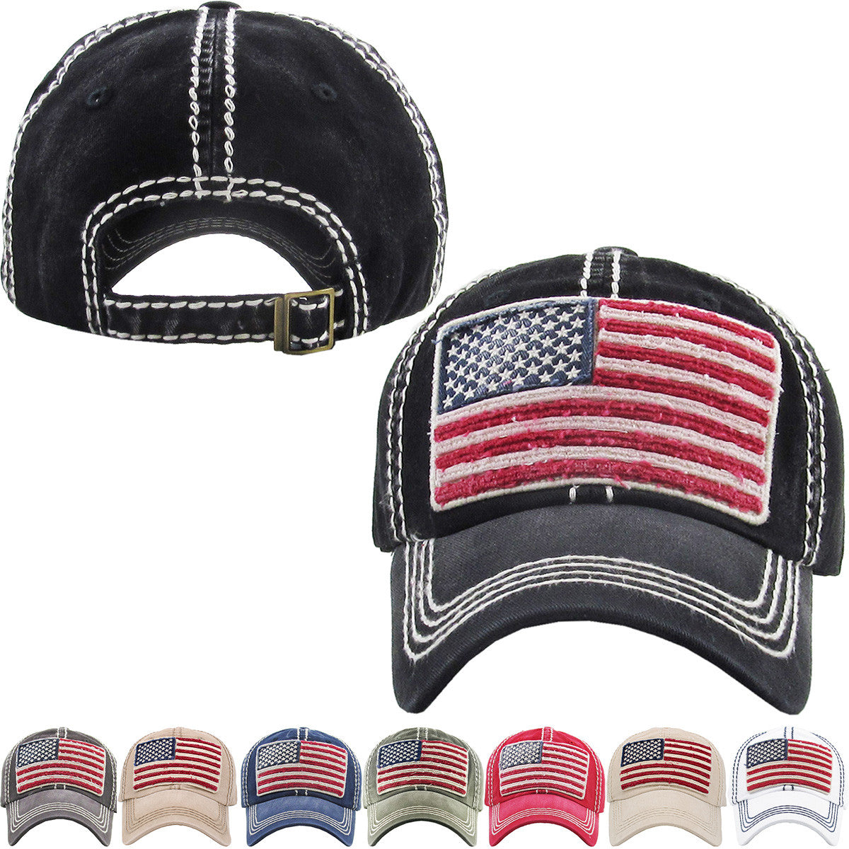 USA FLAG VINTAGE BASEBALL HAT