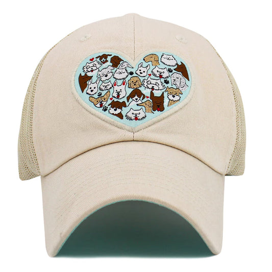 LOVE DOGS HEART MESHBACK BALLCAP