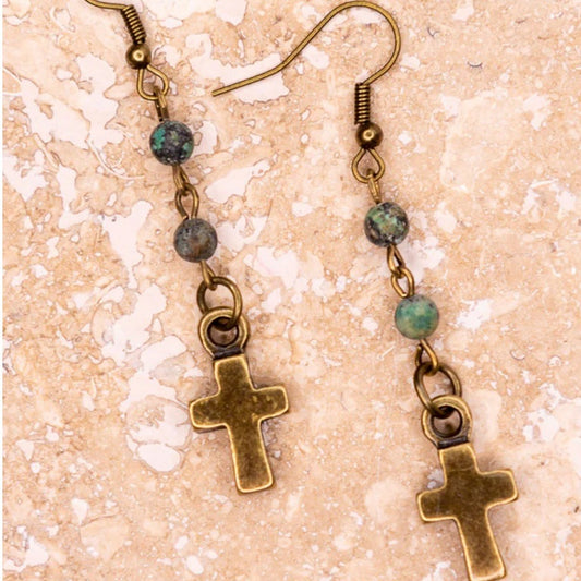 PHOEBE EARRING IN AFRICAN TURQUOISE