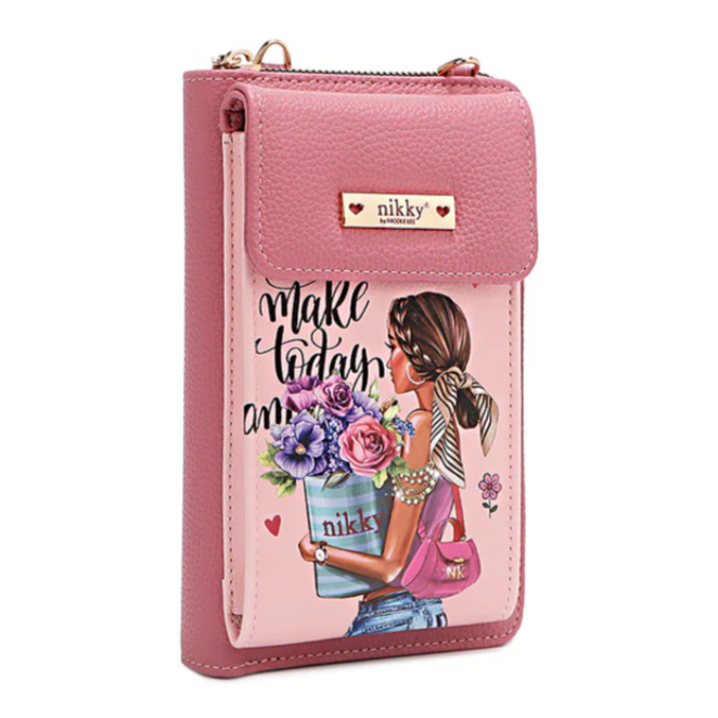 FLOWER DAY NIKKY PHONE/WALLET CROSSBODY BAG by NIKKY® BY NICOLE LEE®