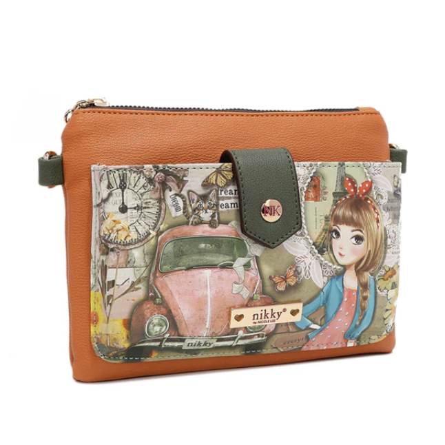 MY LIFE MY STORY ZIP & SNAP BUTTON POUCH CROSSBODY by NIKKY®