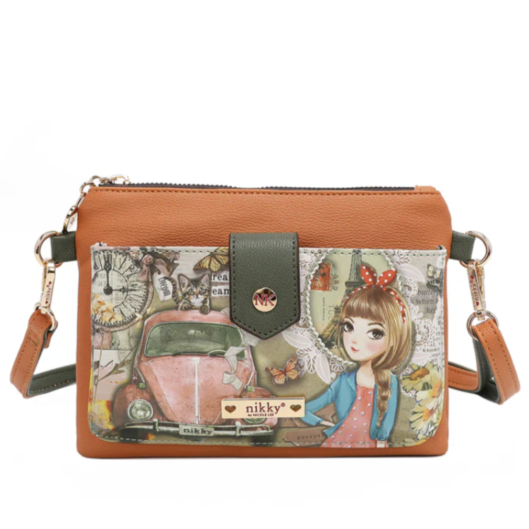 MY LIFE MY STORY ZIP & SNAP BUTTON POUCH CROSSBODY by NIKKY®