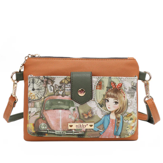 MY LIFE MY STORY ZIP & SNAP BUTTON POUCH CROSSBODY by NIKKY®