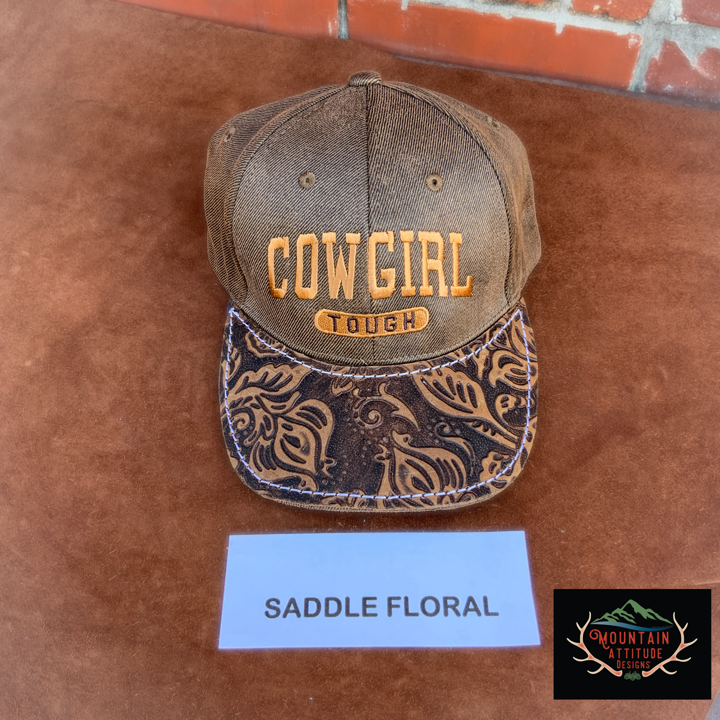 COWGIRL TOUGH HAT COLLECTION - COWHIDE/EMBOSSED LEATHER BRIMS WESTERN WEAR