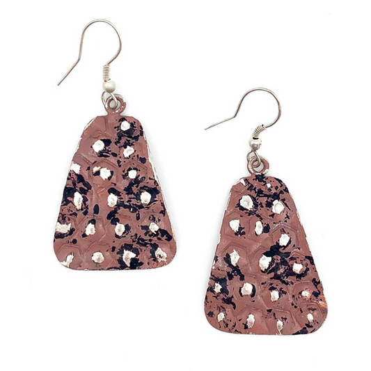 ARTISAN CRAFTED COPPER PATINA EARRINGS - SALMON DOTS by ANJU JEWELRY®