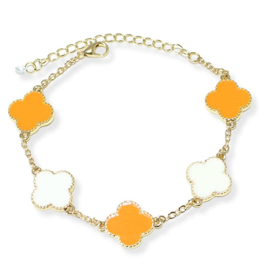 GAME DAY STATION ENAMEL CLOVER BRACELETY