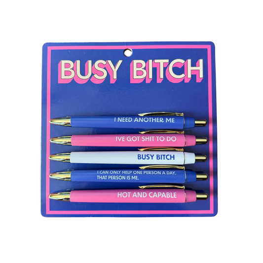 Busy Bitch Pen Set (funny, gift, stocking stuffer)