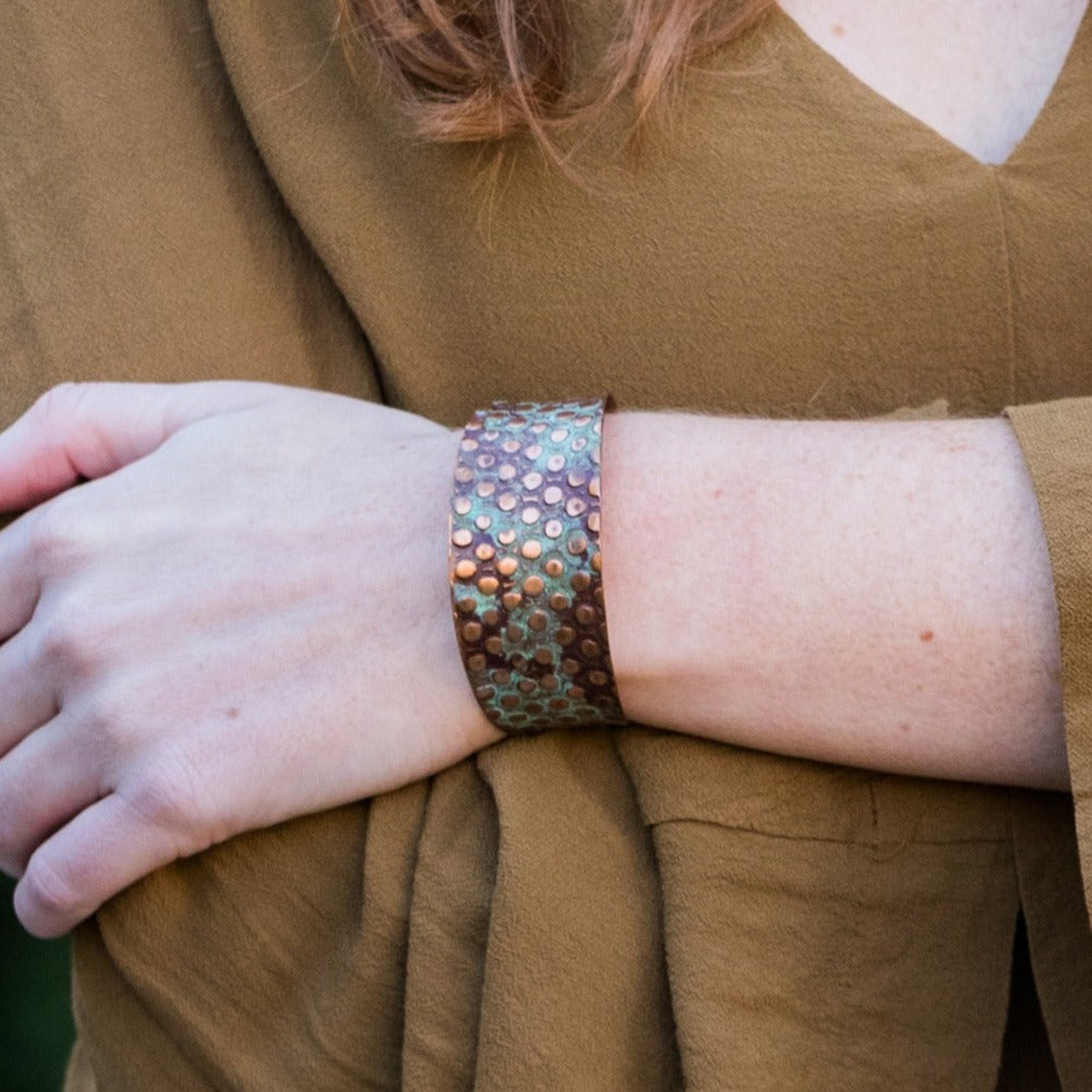 HANDCRAFTED COPPER PATINA CUFF