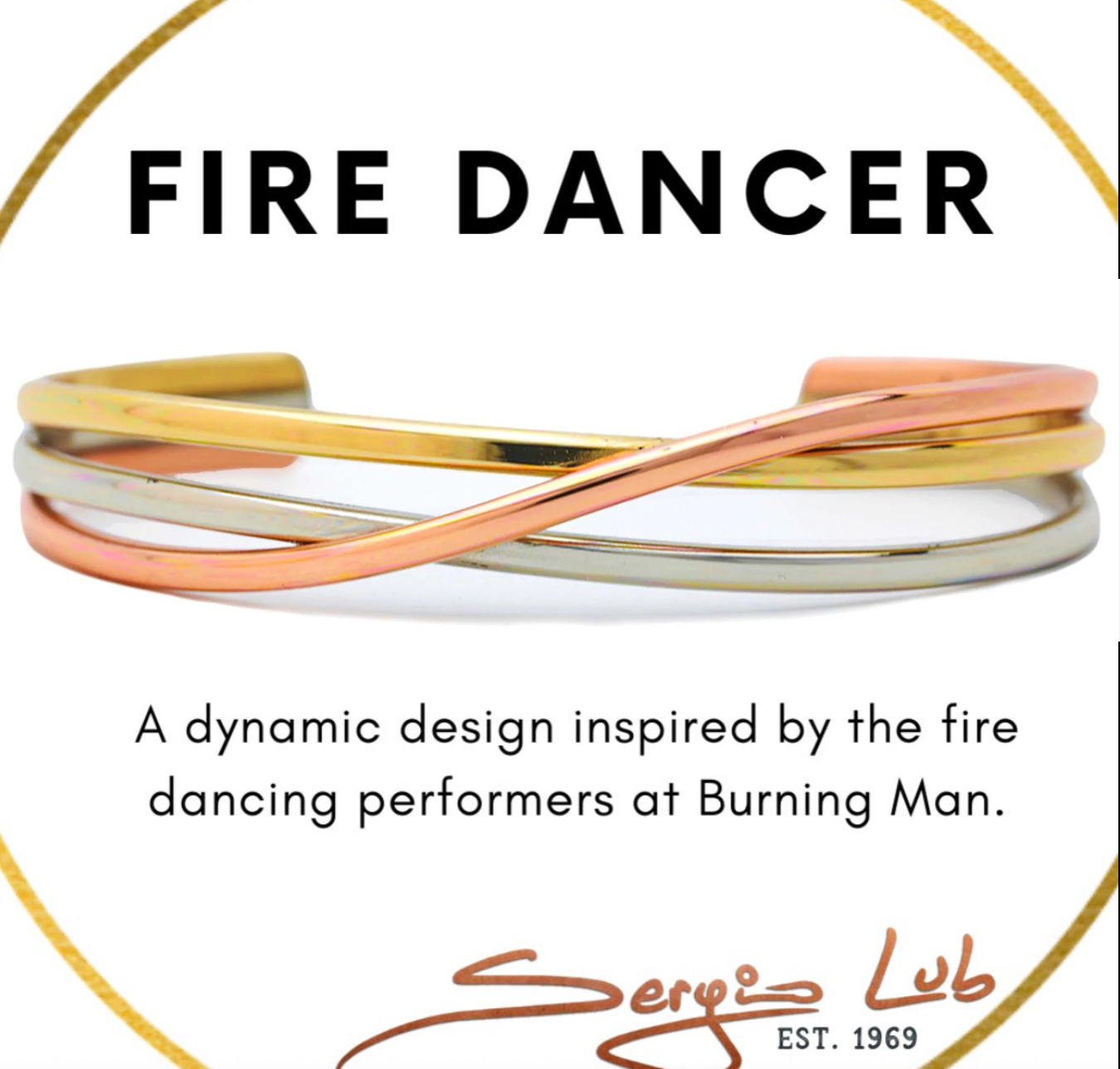 HANDCRAFTED FIRE DANCER by SERGIO LUB® - Copper Bracelet - Style #338