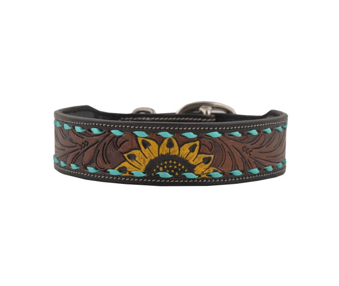 SCENIC HAND-TOOLED LEATHER DOG COLLAR by MYRA BAG®