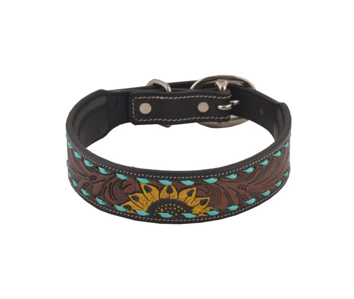 SCENIC HAND-TOOLED LEATHER DOG COLLAR by MYRA BAG®