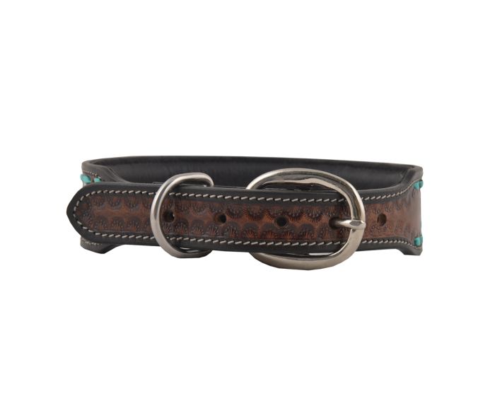 SCENIC HAND-TOOLED LEATHER DOG COLLAR by MYRA BAG®